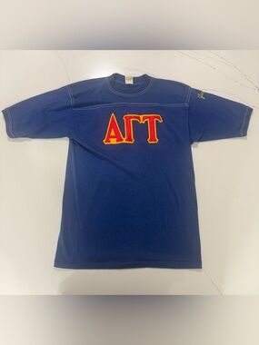 Vintage late 60s / early 70s Alpha Gamma Tau fraternity athletic tee.